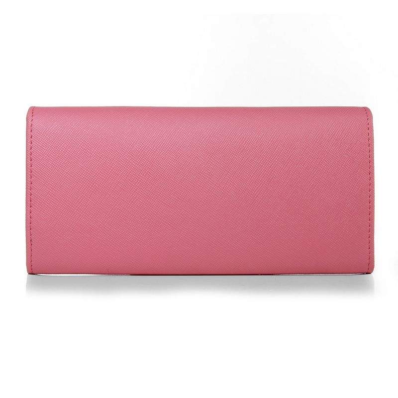 Knockoff Prada Real Leather Wallet 1137 pink - Click Image to Close